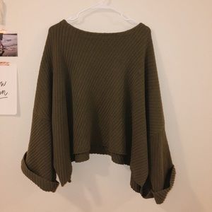 Free People Flowy Green Sweater